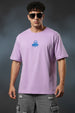 Game Over Lilac Oversized Printed T-shirt