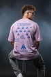 Game Over Lilac Oversized Printed T-shirt