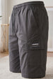 Veirdo Dark Grey Minimal Cargo Shorts with Drawstring