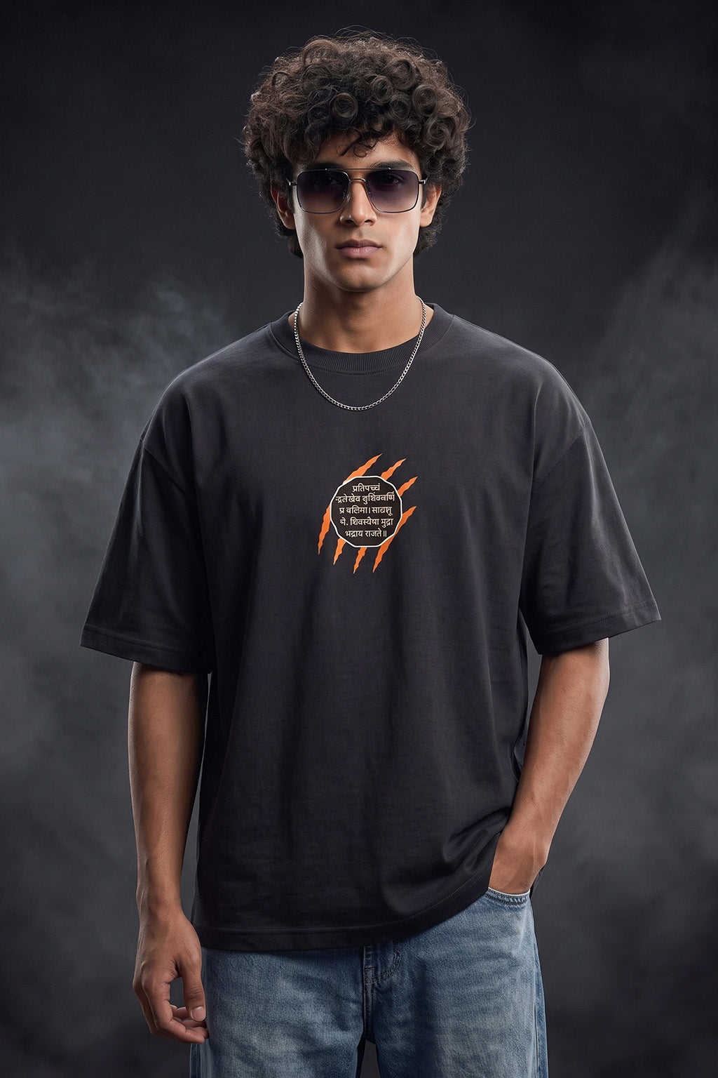 छत्रपति शिवाजी महाराज Black Puff Printed Exclusive T-shirt Epic Collection