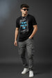 Who You Think Black Regular Fit Printed T-shirt