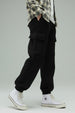 Black Solid Baggy Fit Cargo Joggers