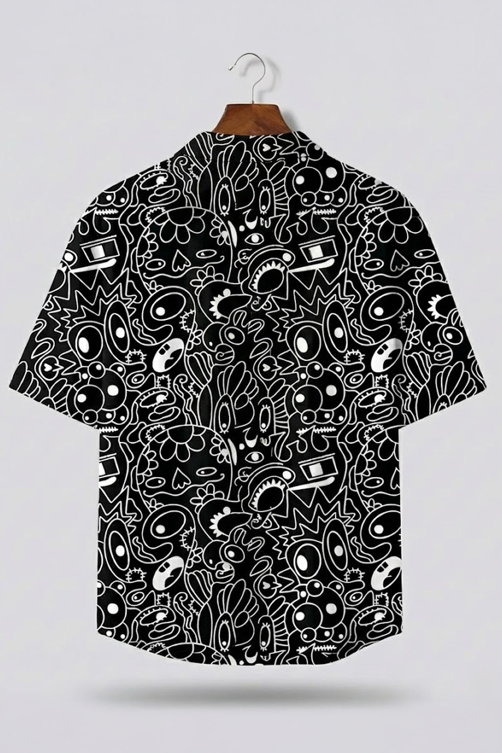 Abstract Maze Black All Over Print Oversized Exclusive Shirt
