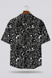 Abstract Maze Black All Over Print Oversized Exclusive Shirt