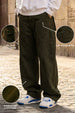 Olive 8 Pocket Woven Baggy Fit Exclusive Cargo Pant
