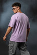 Sarcastar Lilac Oversized Pocket Graphic Printed T-shirt