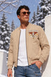 Raw Power Beige Regular Fit Exclusive Pilot Bomber Jacket