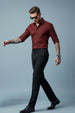 Maroon Plain Regular Fit Single Pocket Full Sleeve Exclusive Shirt
