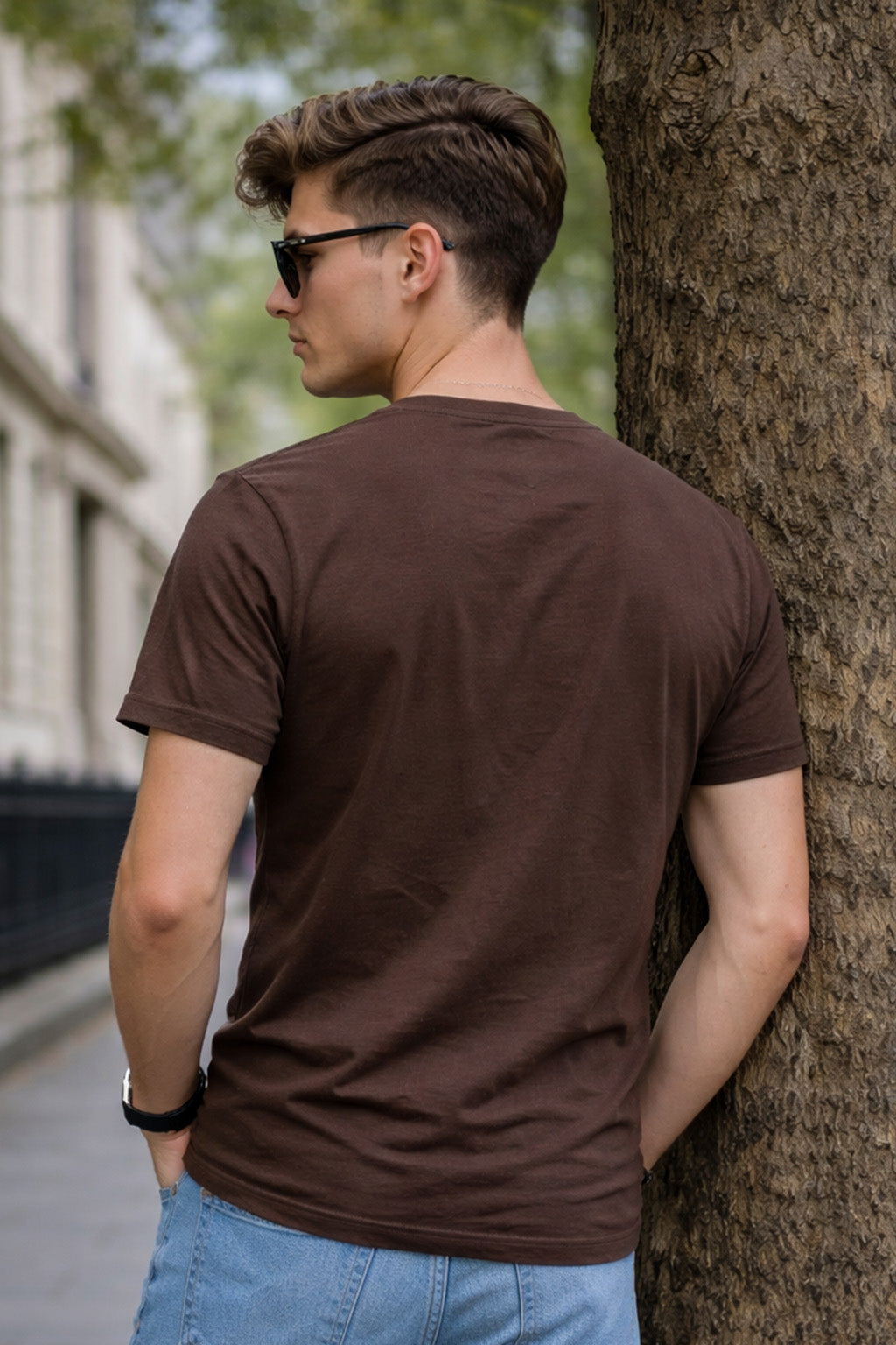 Till Death Brown Regular Fit Printed T-shirt