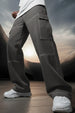 Grey Pure Woven Straight Fit 5 Pocket Cargo