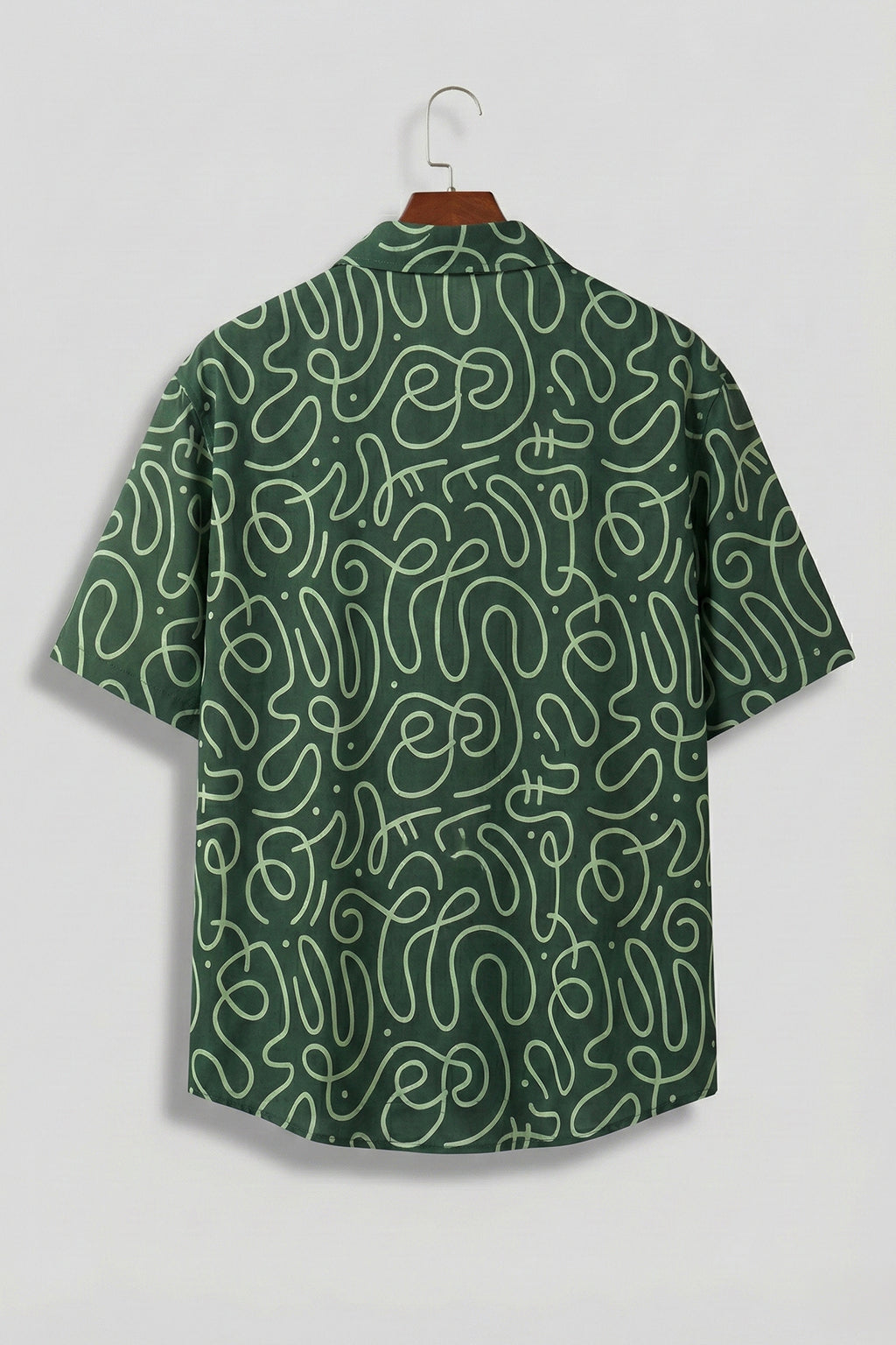 Abstract Maze Green All Over Print Oversized Exclusive Shirt