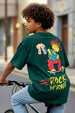 Rock & Roll Green Oversized Graphic Printed Boys T-shirt