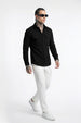 Black Plain Relaxed Fit Full Sleeve Dual Pocket Utility Exclusive Shirt