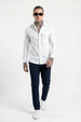 White Plain Relaxed Fit Full Sleeve Dual Pocket Utility Exclusive Shirt