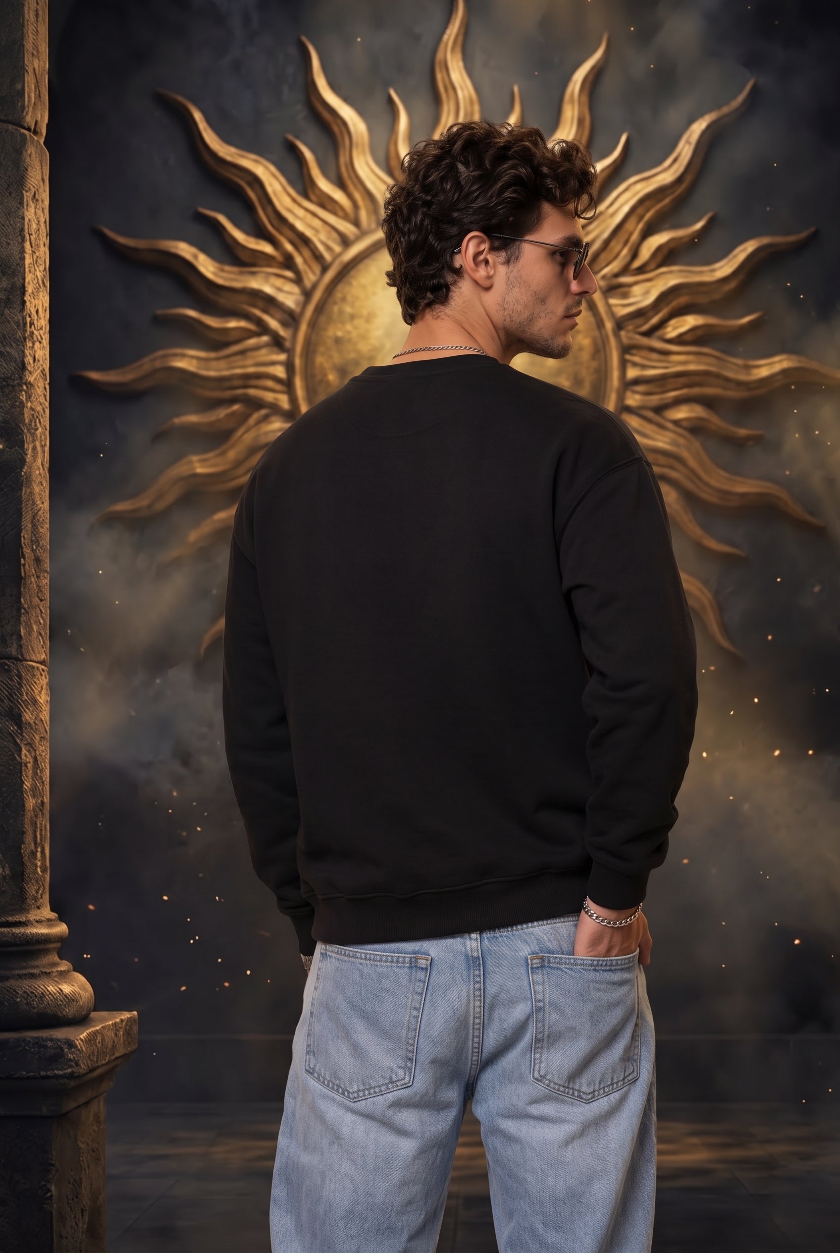 Karma Black Prinetd Oversized Exclusive Sweatshirt