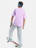 Lilac Solid Oversized Boys T-shirt