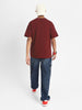 Maroon Solid Oversized Boys T-shirt