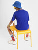 Royal Blue Solid Oversized Boys T-shirt