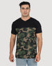 Black Camouflage V neck T-shirt Veirdo