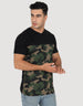 Black Camouflage V neck T-shirt Veirdo