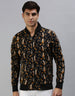 Black Printed Men's Shacket Veirdo