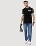 Black sporty polo T-shirt Veirdo