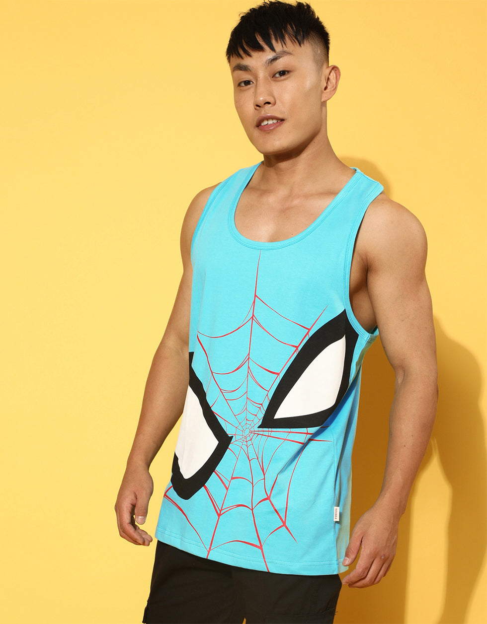 Blue Spiderman Graphic Printed Vest - Original Marvel Tee Veirdo