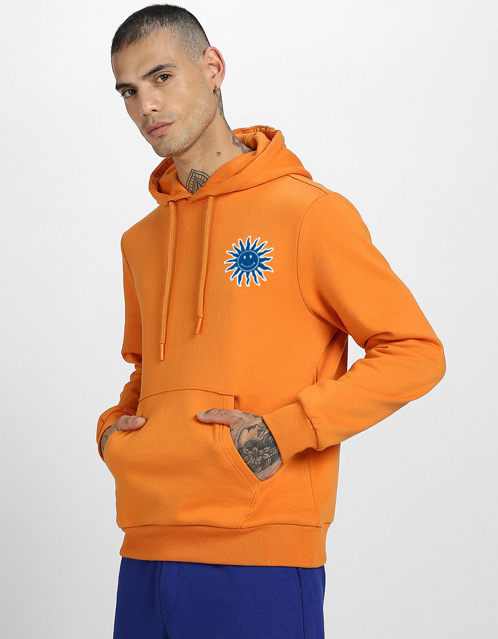 Brandy Bliss: Chic Orange Sun Men's Pullover Veirdo