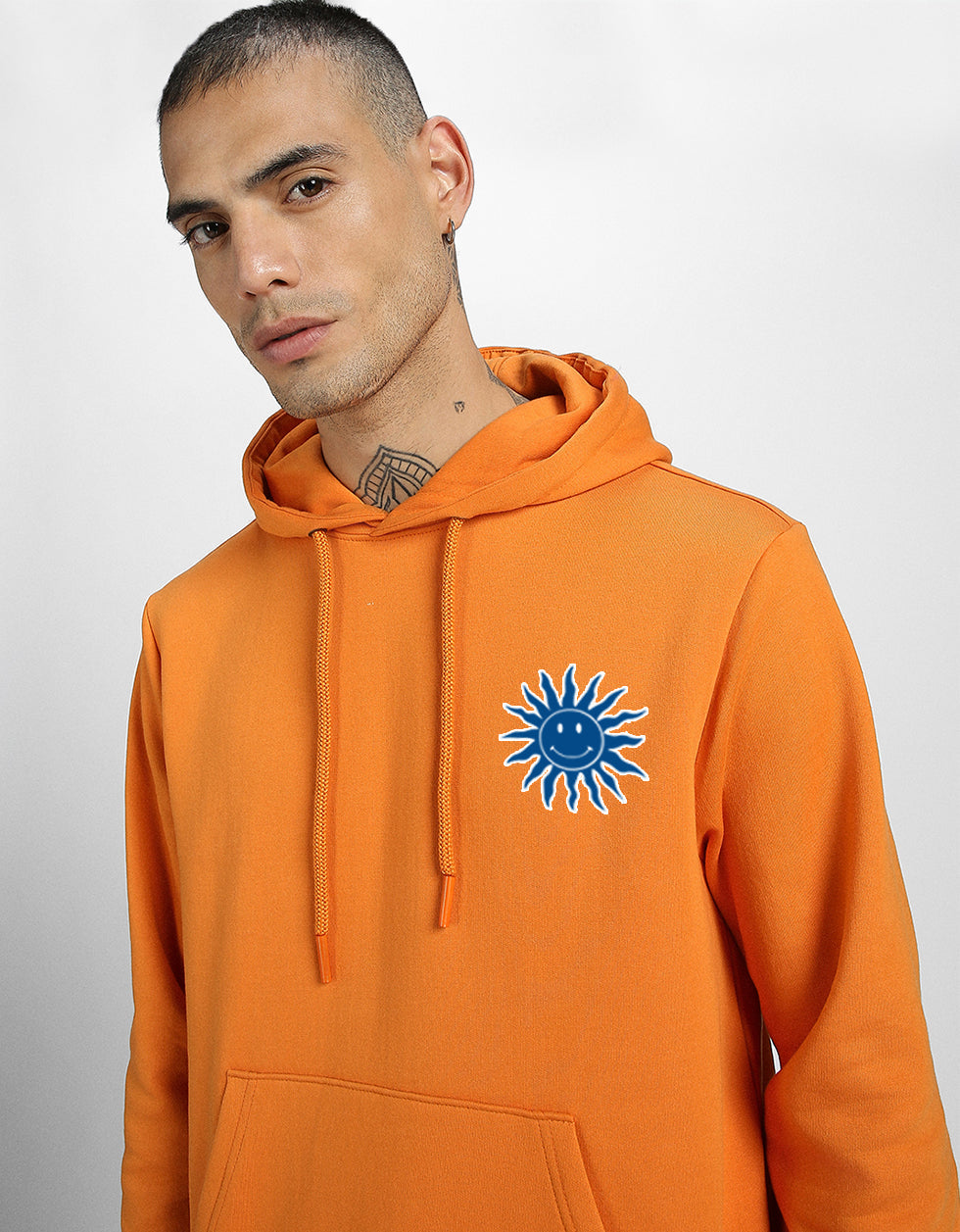 Brandy Bliss: Chic Orange Sun Men's Pullover Veirdo