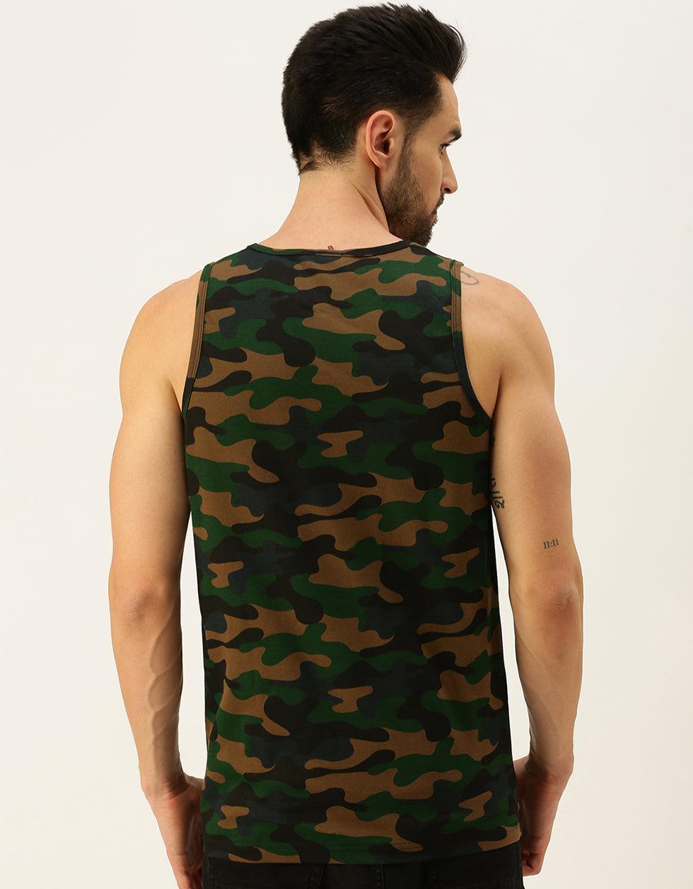 Camouflage Essential Printed Cotton Men's Vest Veirdo