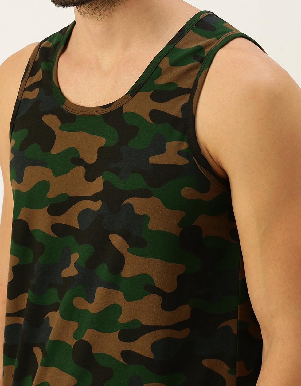 Camouflage Essential Printed Cotton Men's Vest Veirdo