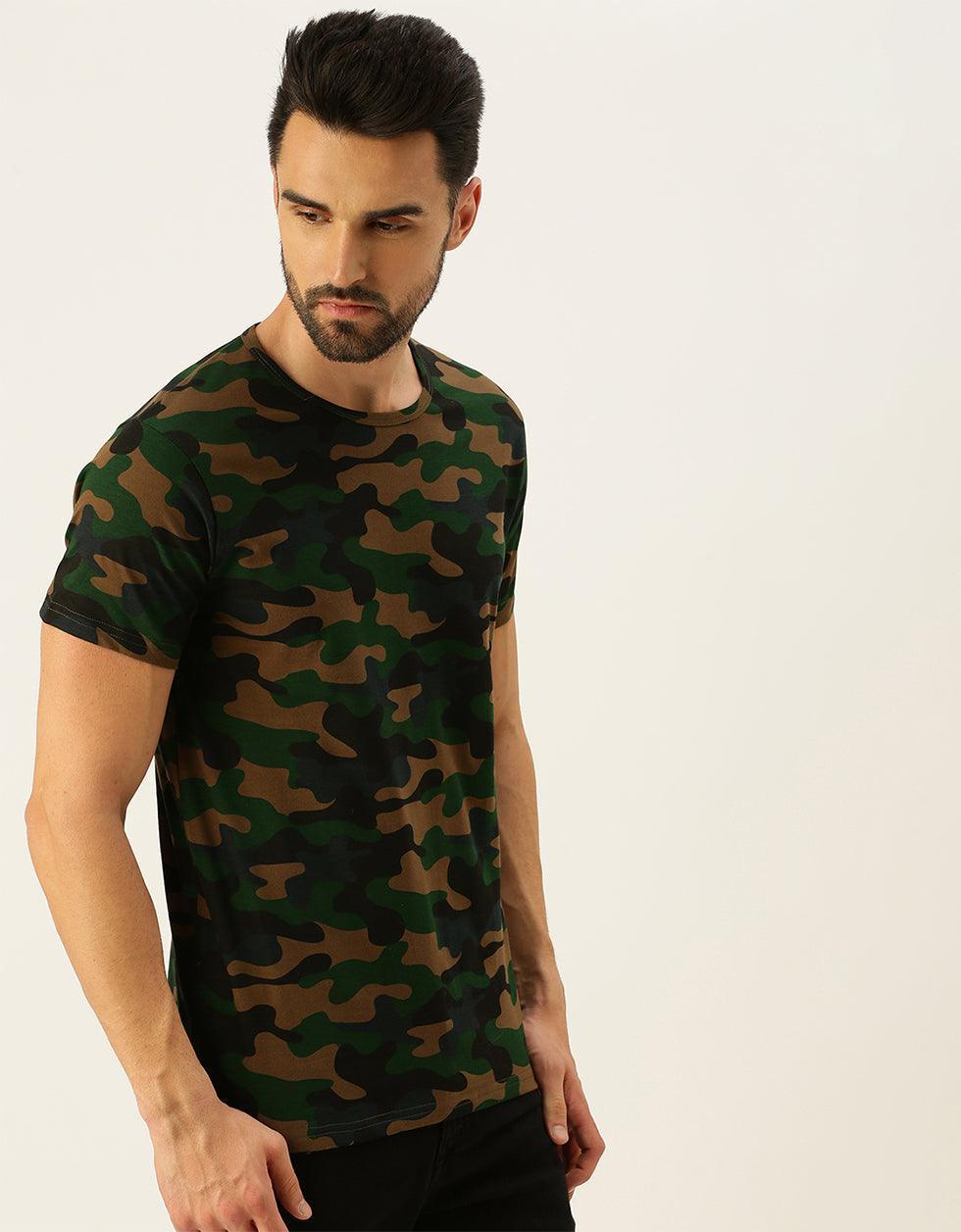 Camouflage dark Cotton T-Shirt Veirdo