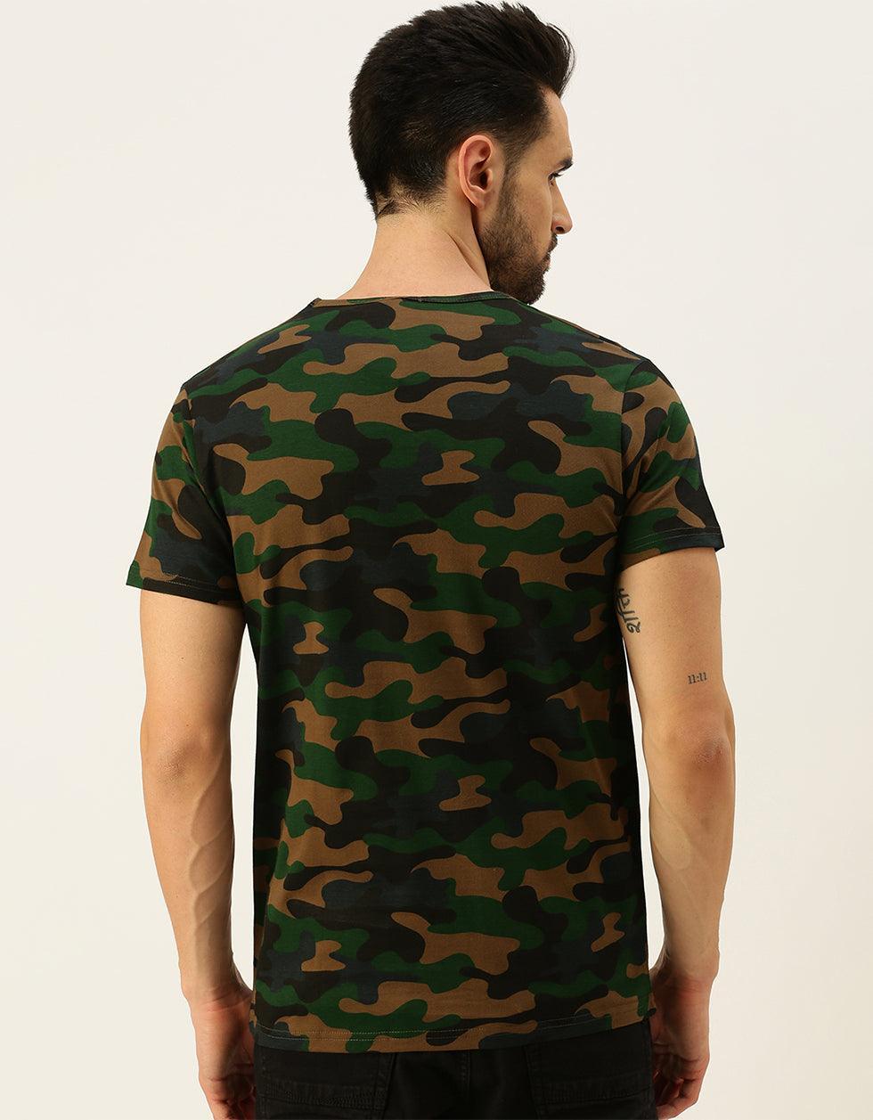 Camouflage dark Cotton T-Shirt Veirdo