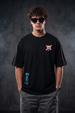 Untamed Black Oversized Printed T-shirt