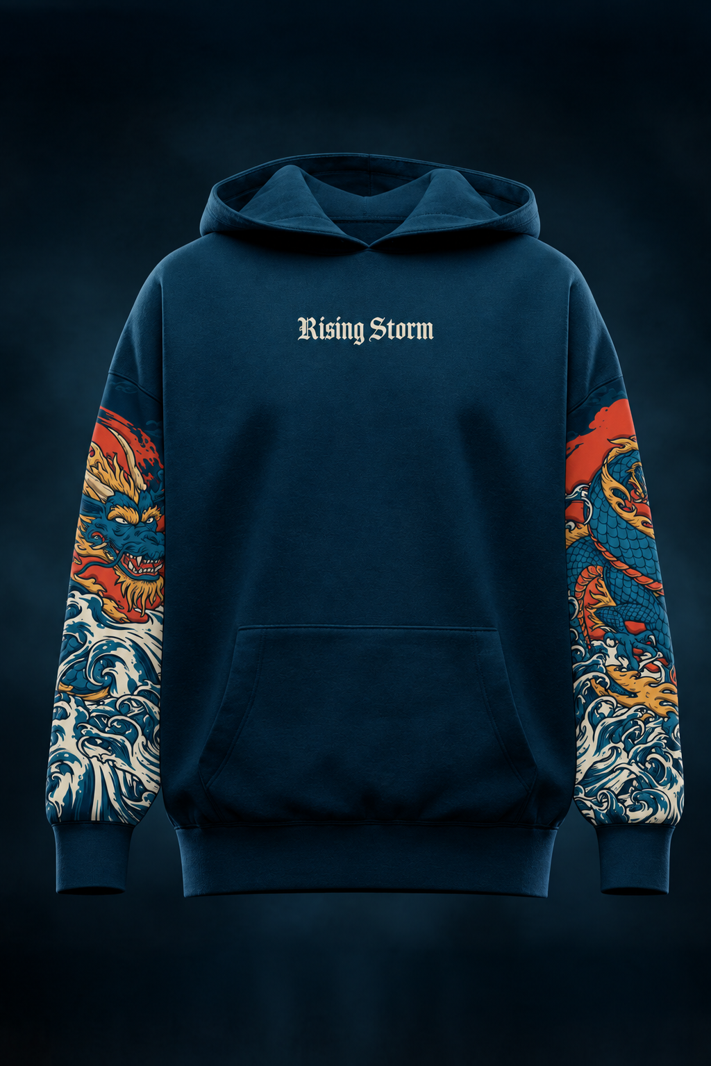 Dragon Blue Oversized Printed Exclusive Hoodie