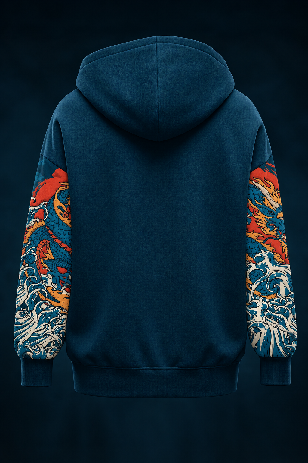 Dragon Blue Oversized Printed Exclusive Hoodie