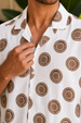 Brwon Lunar Circle All Over Printed Oversized Exclusive Shirt