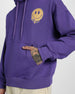 Cheerful Vibes: Men's Purple Hoodie with Smile Print Veirdo