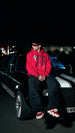 Vision of Perfection Magenta Front Typographic Regular Fit Hoodie