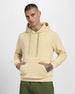 Everyday Comfort: Men's Beige Regular Solid Hoodie Veirdo