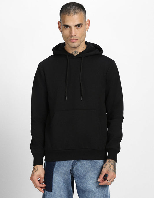 Flawless Men's Black Solid Hoodie