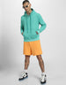 Everyday Comfort: Men's Green  Regular Solid Fleece Hoodie Veirdo