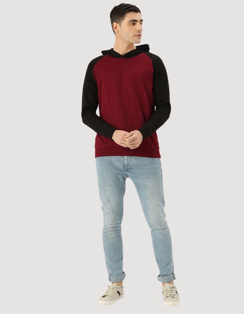 Everyday Maroon Vibes: Kangaroo Pocket Pullover Sweatshirt Veirdo