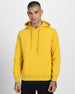 Everyday Mustard Elegance: Men's Solid Fleece Pullover Veirdo