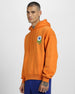 Eyes on Style: Men's Orange Hoodie with Eye Print Veirdo