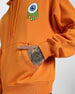 Eyes on Style: Men's Orange Hoodie with Eye Print Veirdo