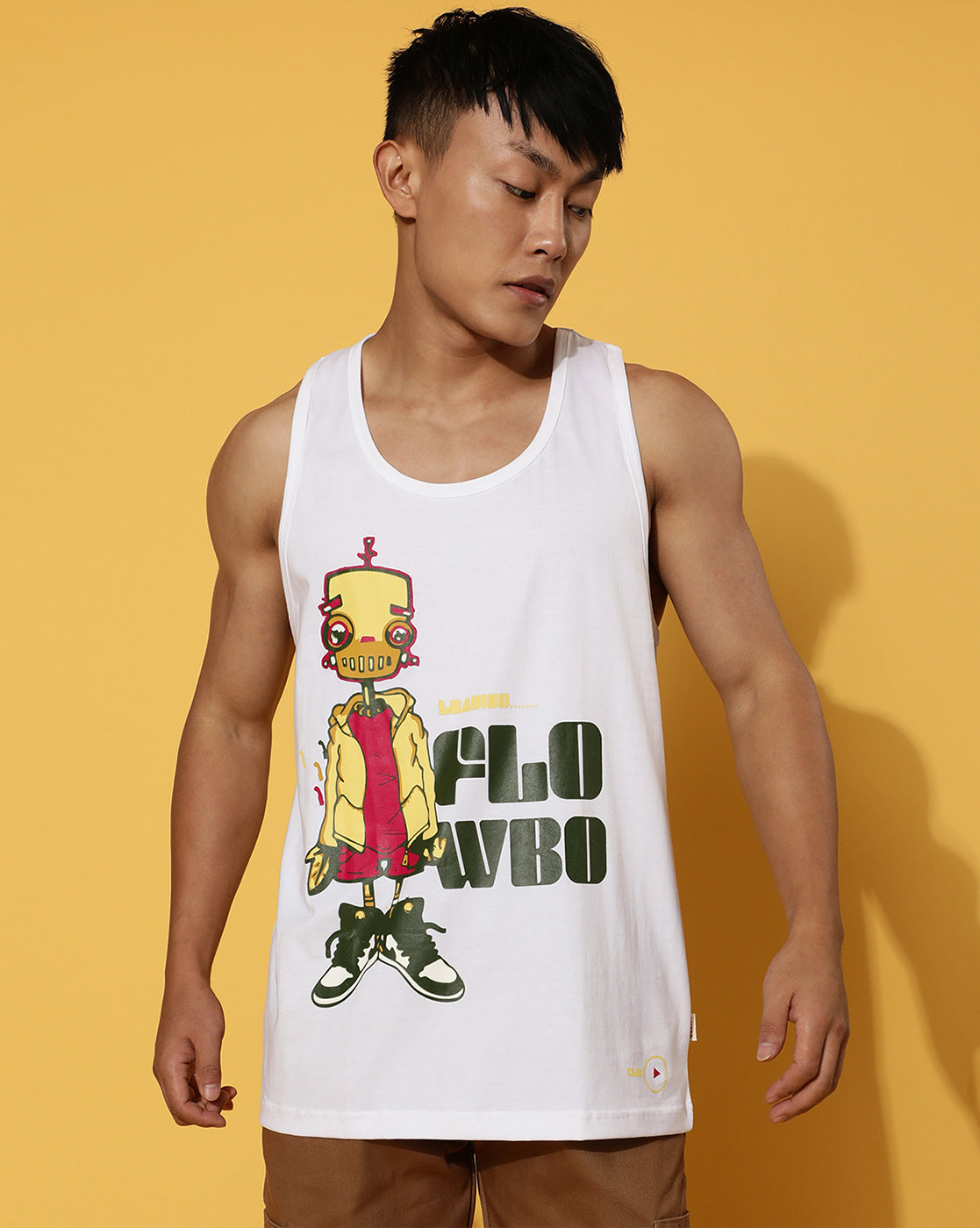 Flowbo White Men's Sleeveless T-Shirt Veirdo