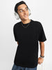 Black Oversized Plain Boys T-shirt