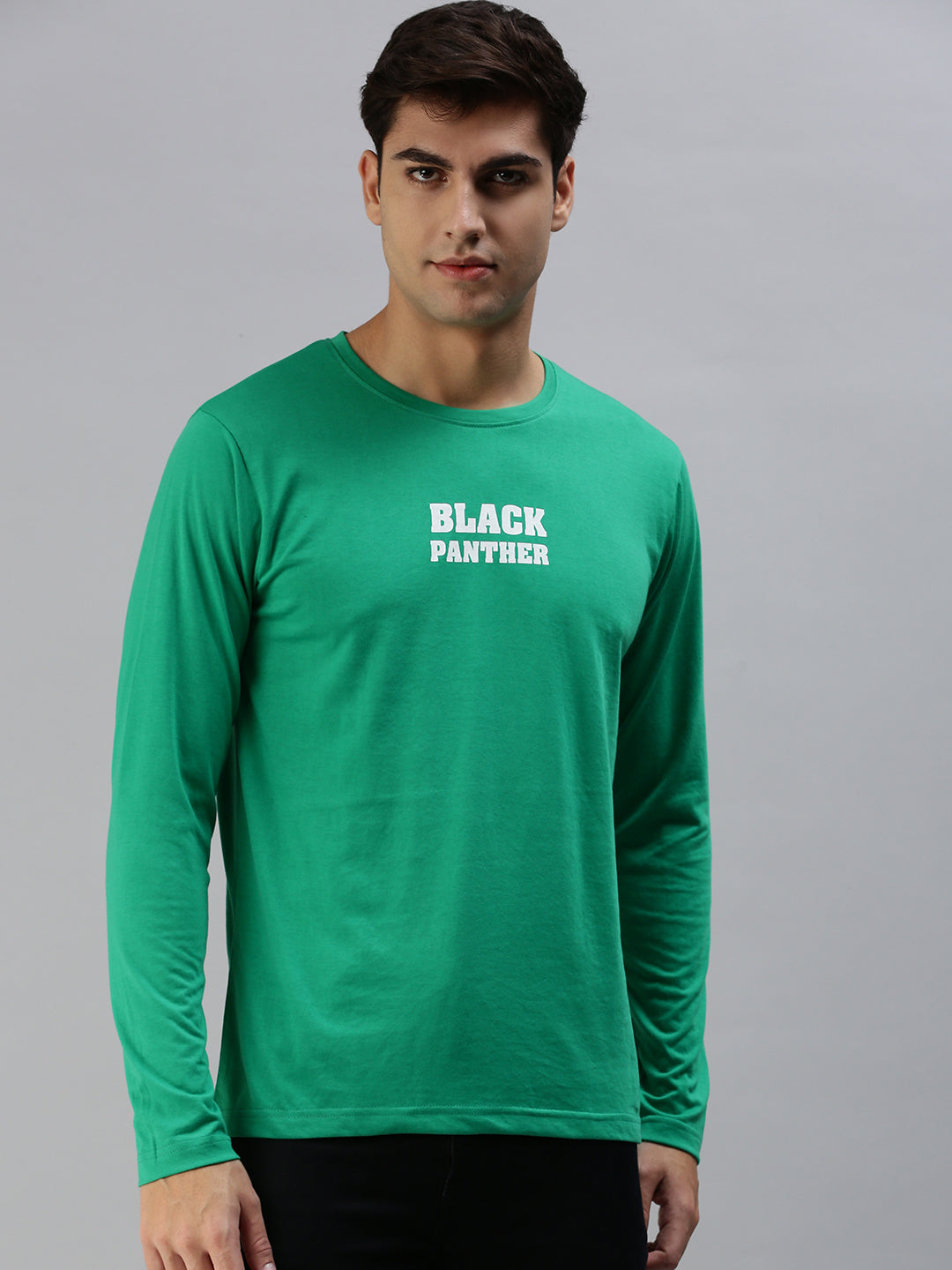 Full Sleeve Printed Green T-Shirt Veirdo
