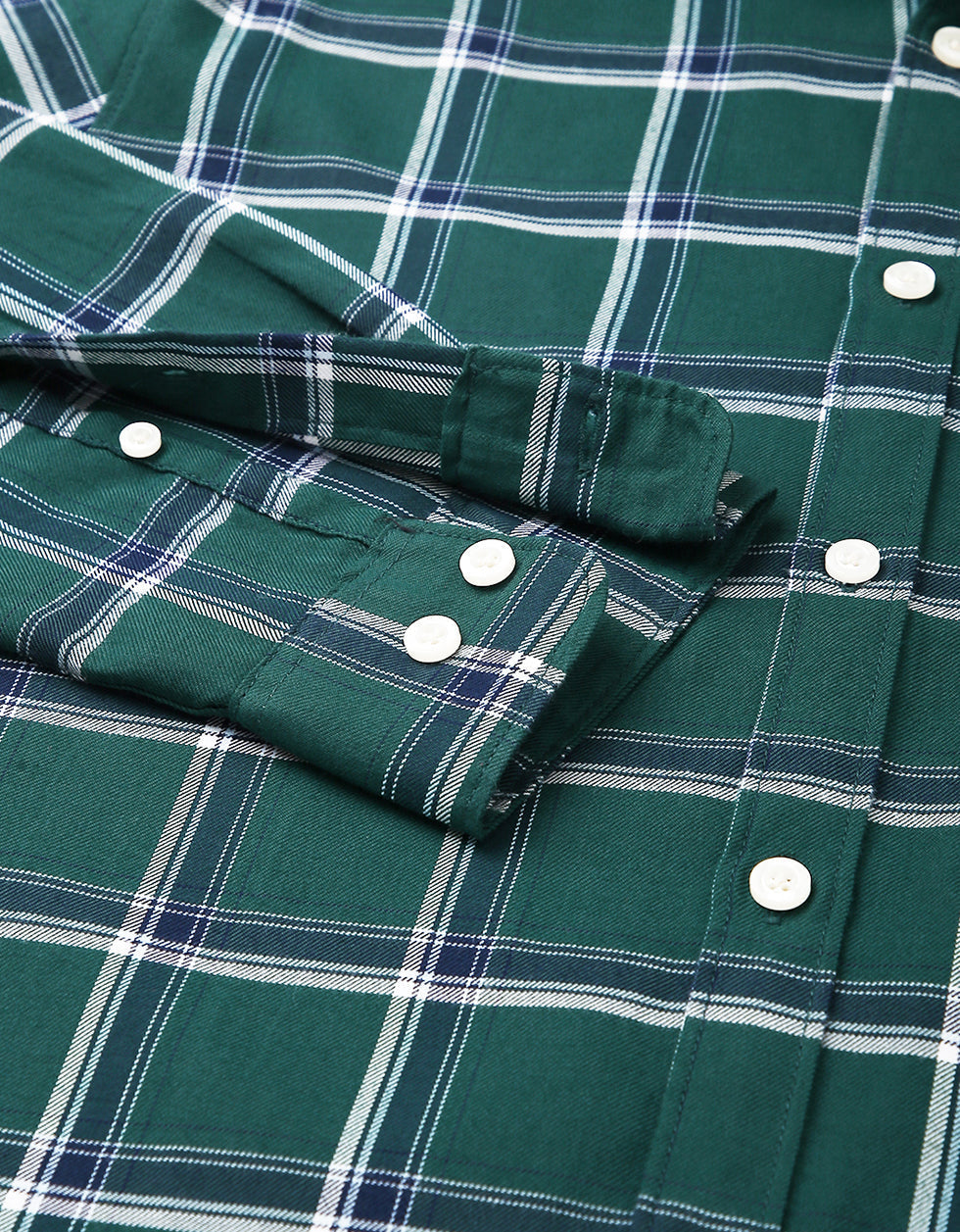 Green Checks Men's Shirt Veirdo